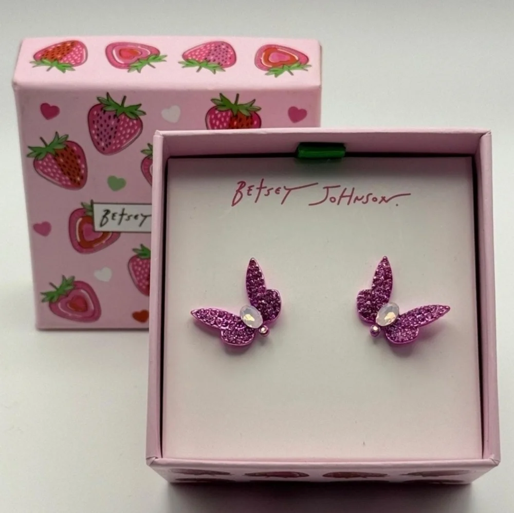 🦋▪️ Betsey Johnson▪️ Purple Butterfly Stud  Earrings